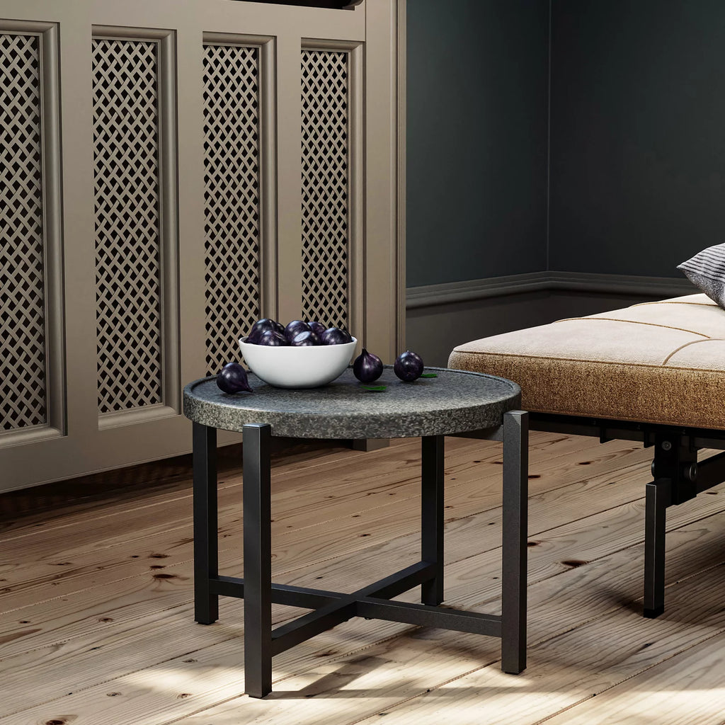 Dark Grey Concrete Round Coffee Table O7833