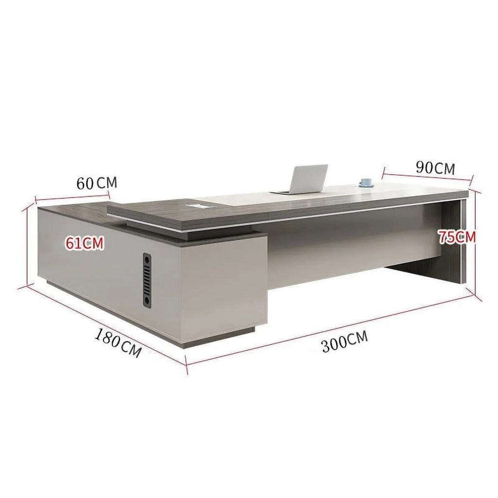 L Shape Computer Desk Table Melamine Y648017