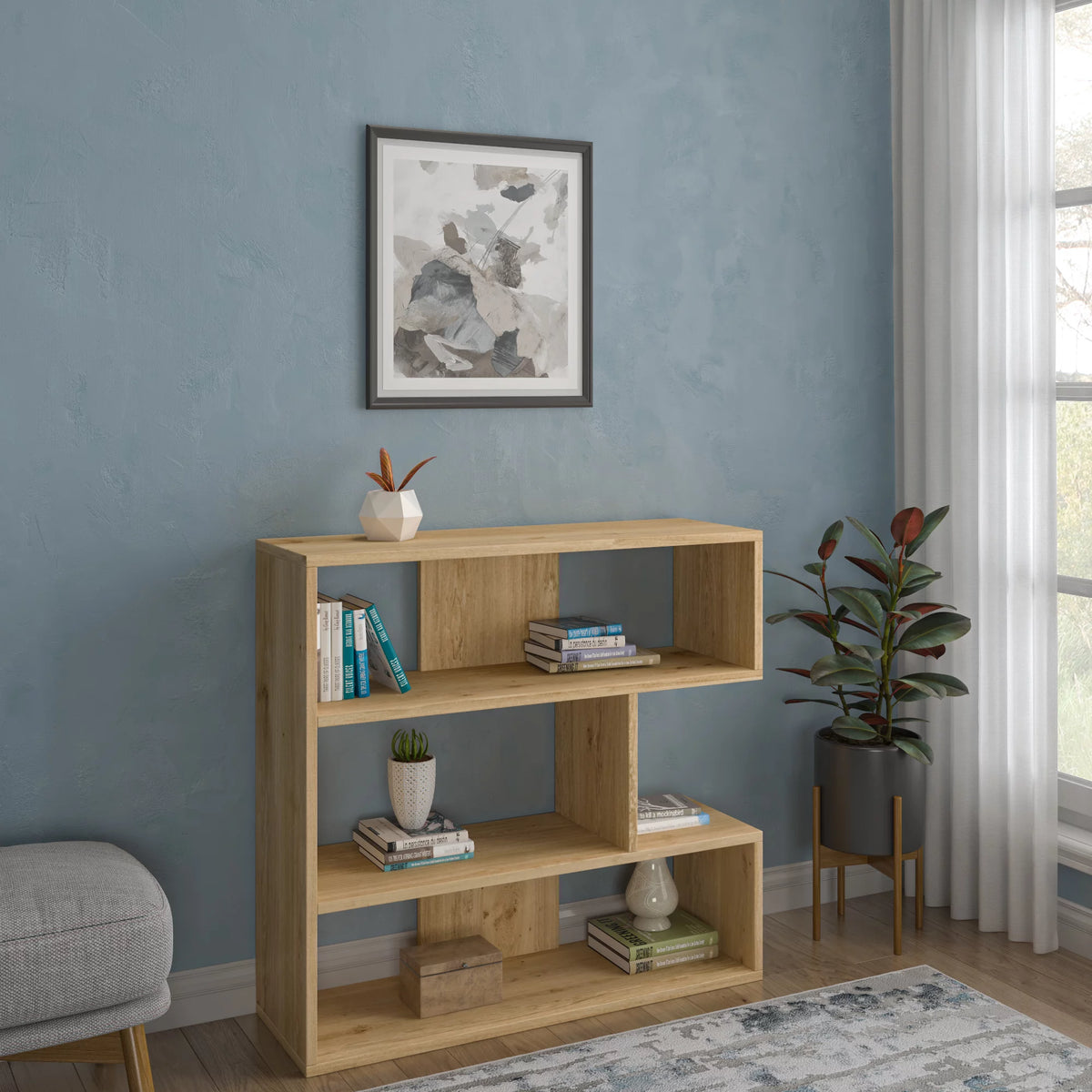 3 Tier Open Shelf Oak Bookcase P5864