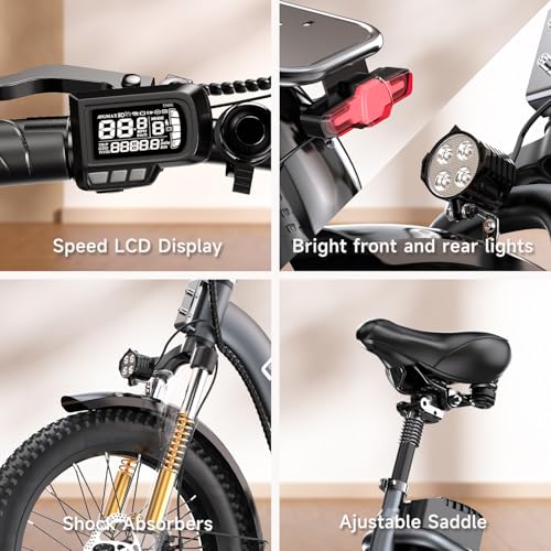 20" Folding Electric Bike with 48V20A Removable Lithium-Battery L498