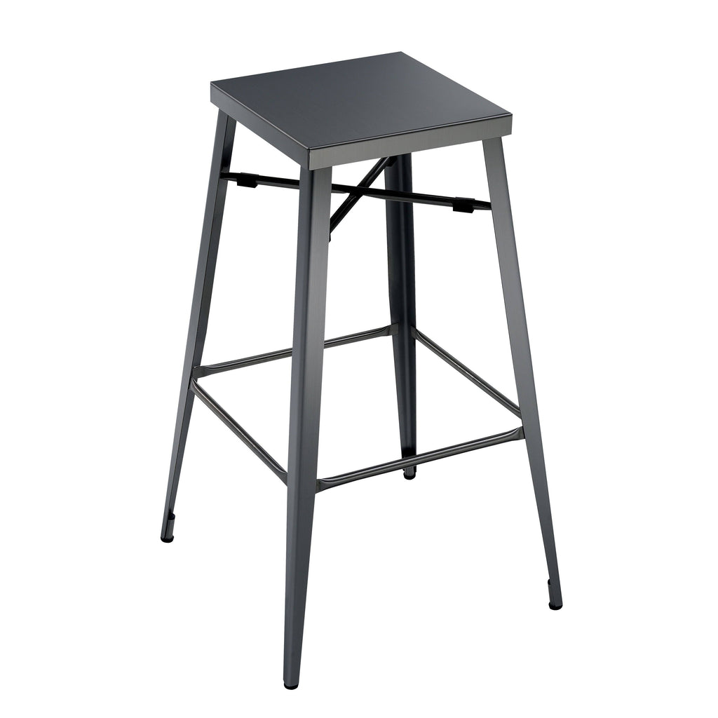 Grey Metal Barstools Set of 2 C292084