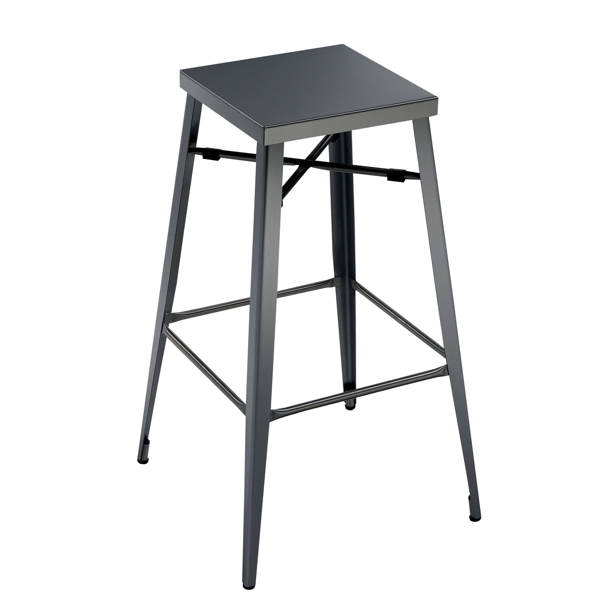 Grey Metal Barstools Set of 2 C292084