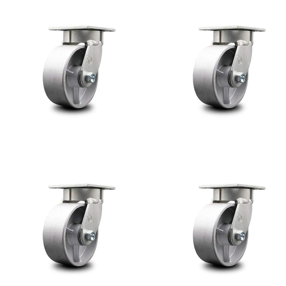 Semi Steel Cast Iron Swivel Top Plate Caster with 6 x 2 Silver Wheel N299