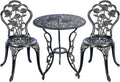 Antique Copper 3 Piece Cast Aluminum Bistro Table Set O502324
