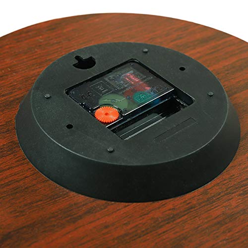 Golden Moon Wall Clock Silent Non-Ticking Round Wooden Clock Battery Operated 40*40cm E74659
