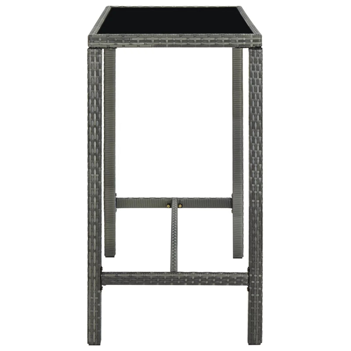 Glass Tabletop Poly Rattan Counter Height Bar Table K46370