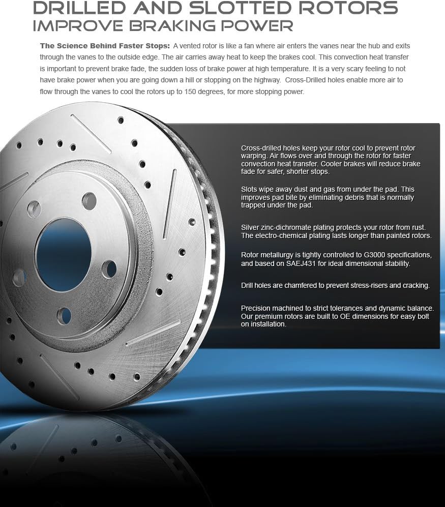 Front and Rear Brake Rotors and Metallic Brake Pads H866