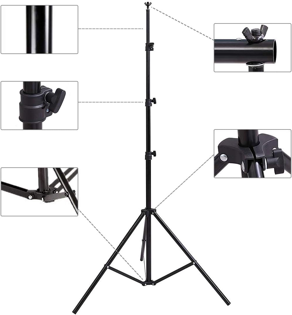 Photo Background Support System with 8.5 x 10ft Backdrop Stand Kit, 6 x 9.5ft Green Screen Backdrop, Carry Bag A14696