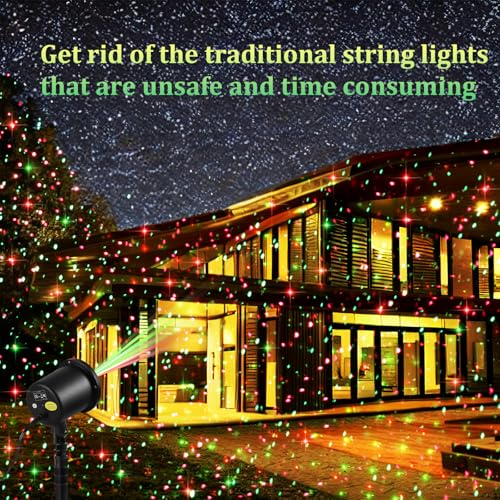 Red & Green Stars Motion Laser Christmas Lights Projector Q263766
