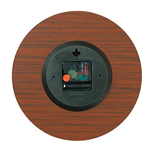 Golden Moon Wall Clock Silent Non-Ticking Round Wooden Clock Battery Operated 40*40cm E74659