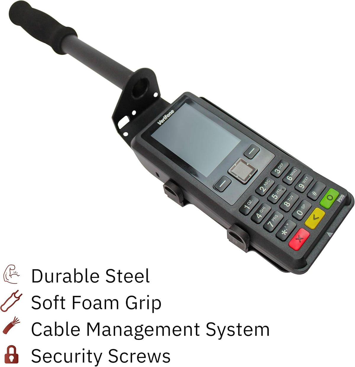 Black Drive-Thru Handheld Mount for Verifone P200 PIN Pad A825
