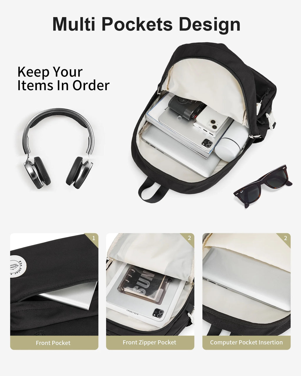 Lightweight Water Resistant 14 Inch Laptop Backpack U328