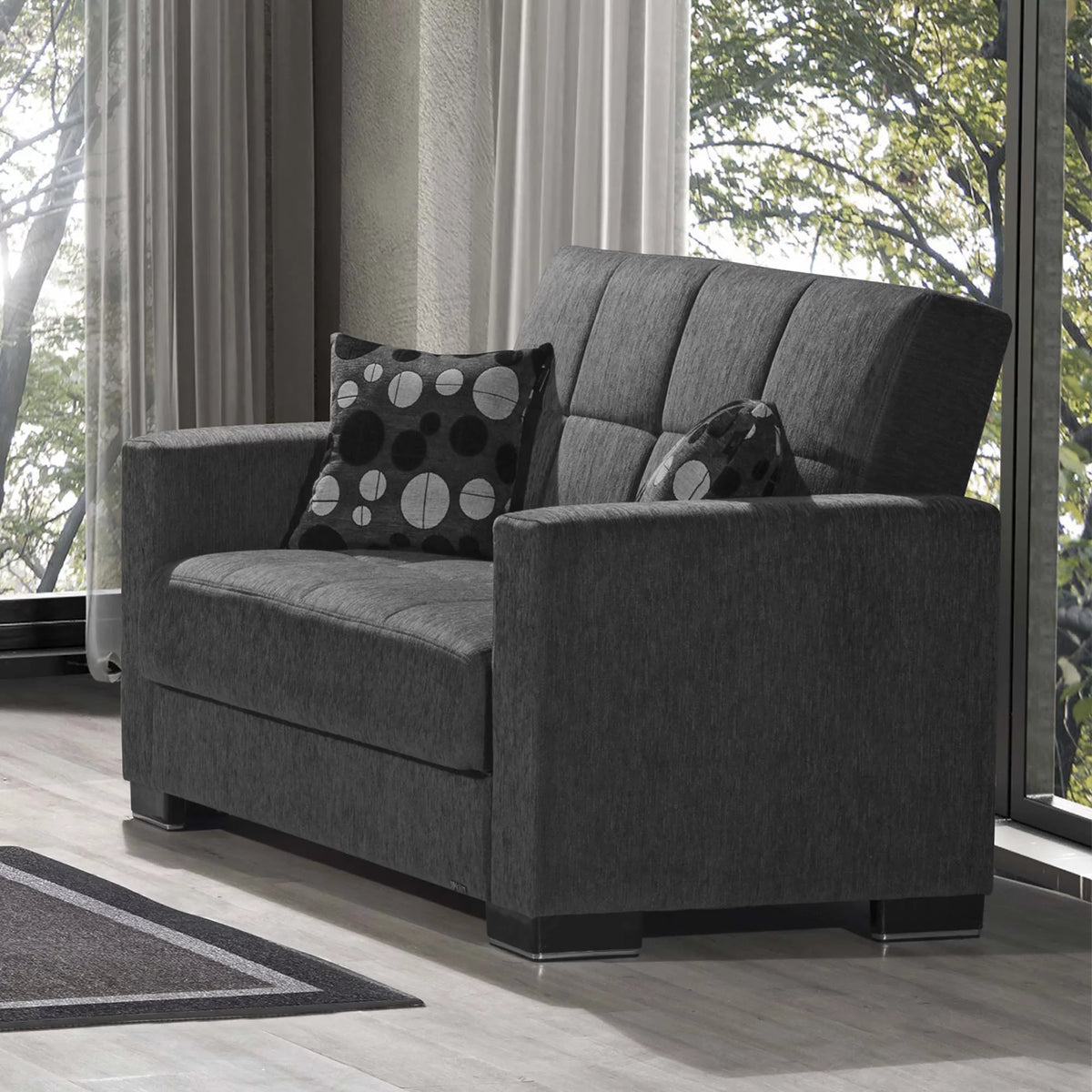 Dark Gray Loveseat W7333