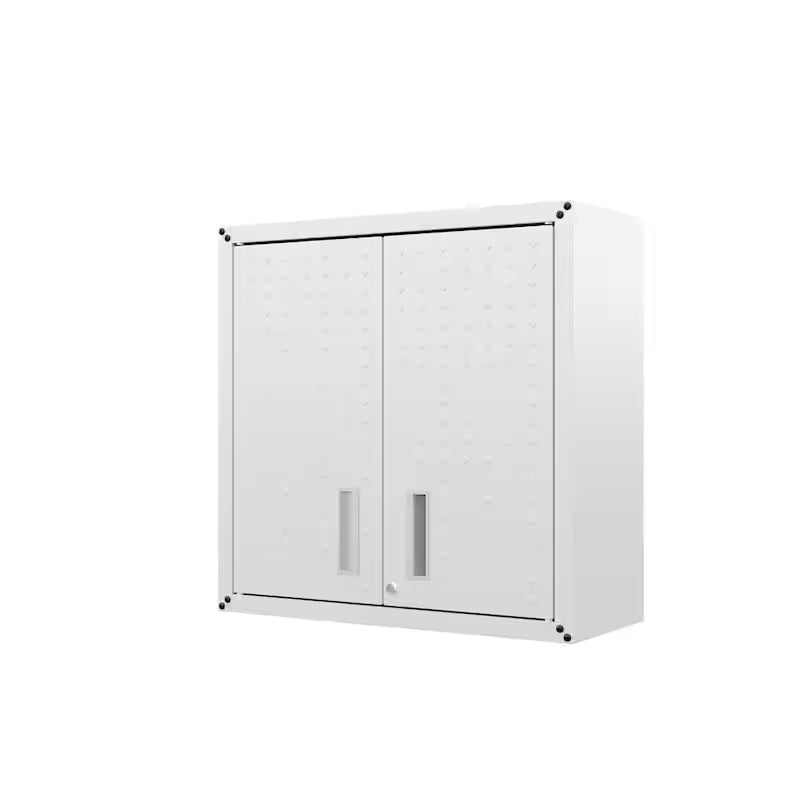 30 in. 2-Shelf Wall Mount Metal Garage Cabinet in White Q316
