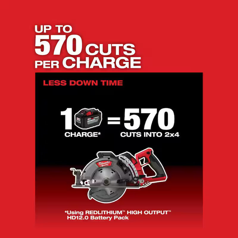 18V Cordless Rear Handle Circular Saw Kit with Battery and Charger U2943