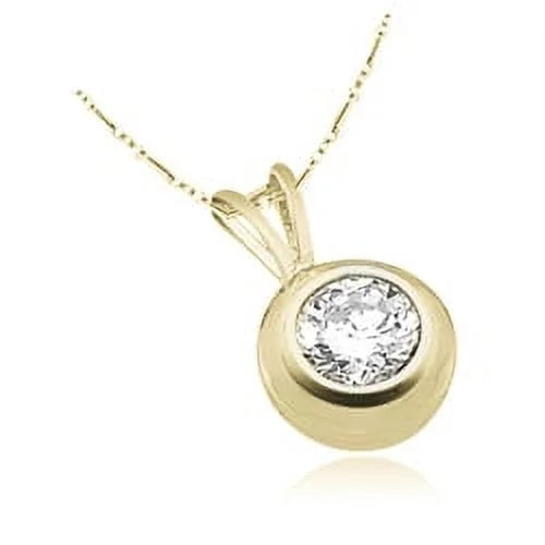 14K Yellow Gold Bezel Set Pendant N837