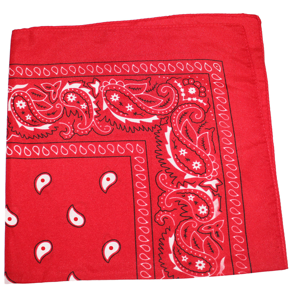Red Paisley 100% Polyester Bandanas 50 Pack Y502