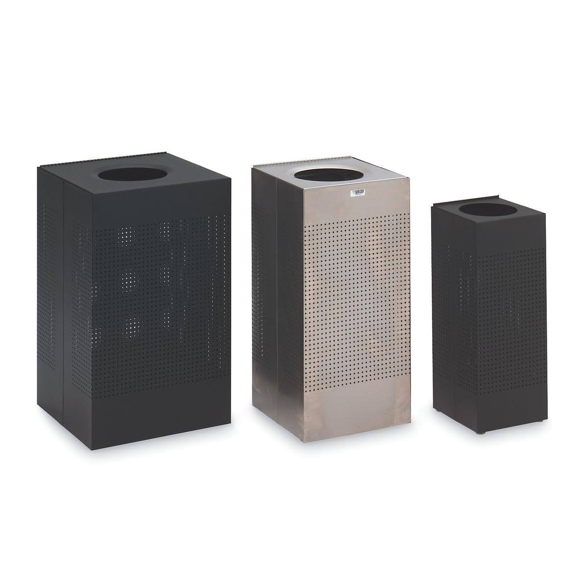 Black Rectangular Trash Can O892