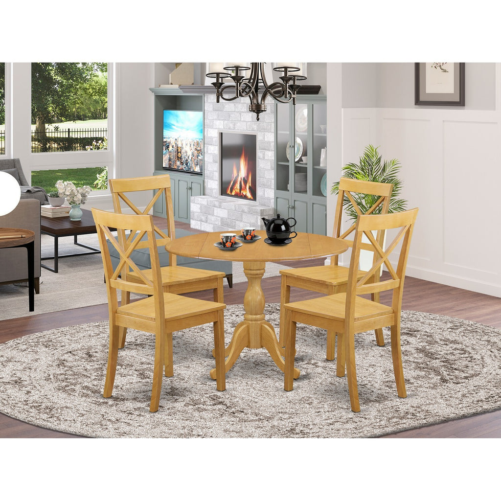 5-piece Wood Dining Table and Chairs in Oak C784