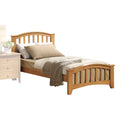 Wooden Twin Bed with Arched Slatted Headboard and Footboard R476392