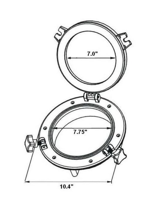 10" Round Porthole with Glass Window V1082