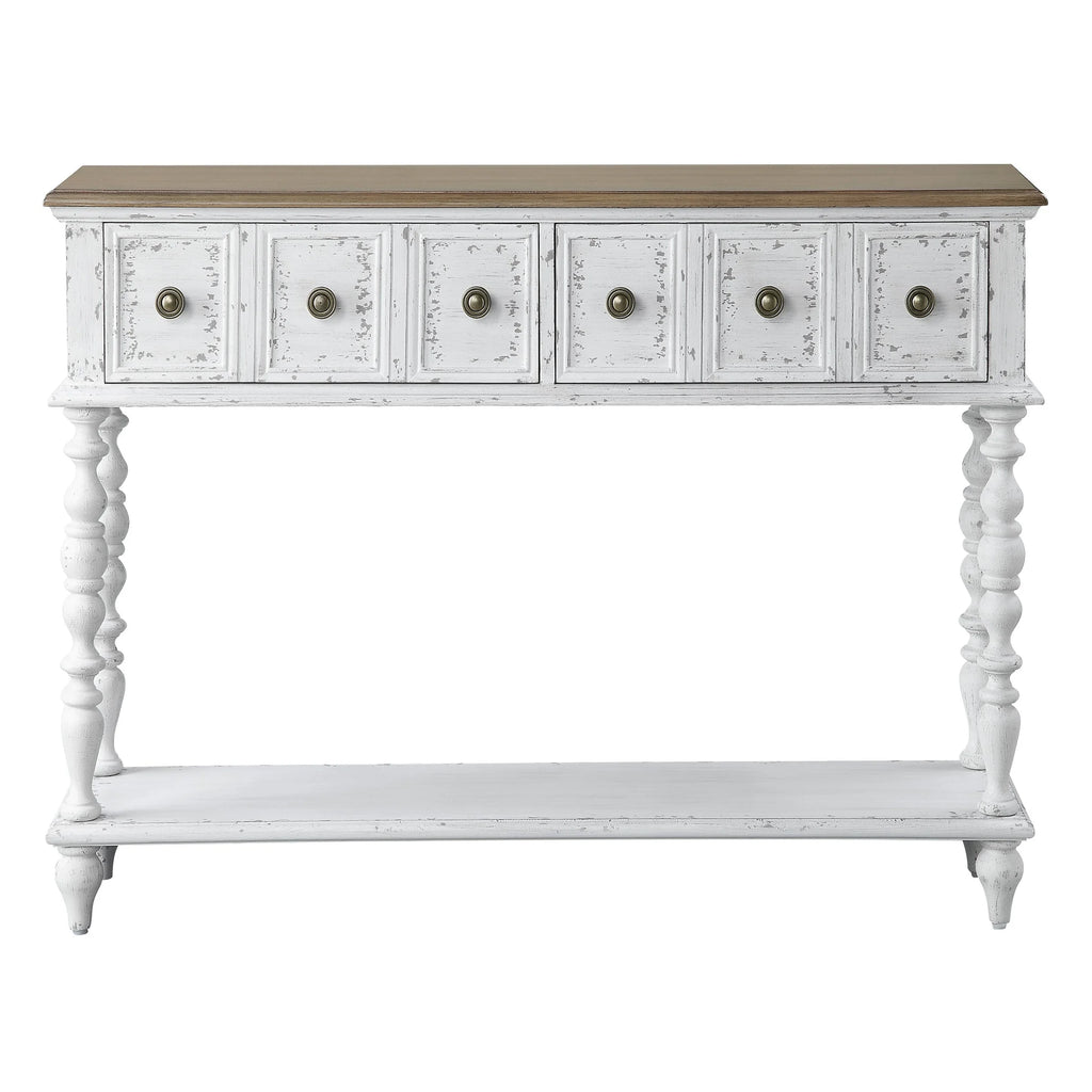 Dark Charcoal and Antique White Console Table H450