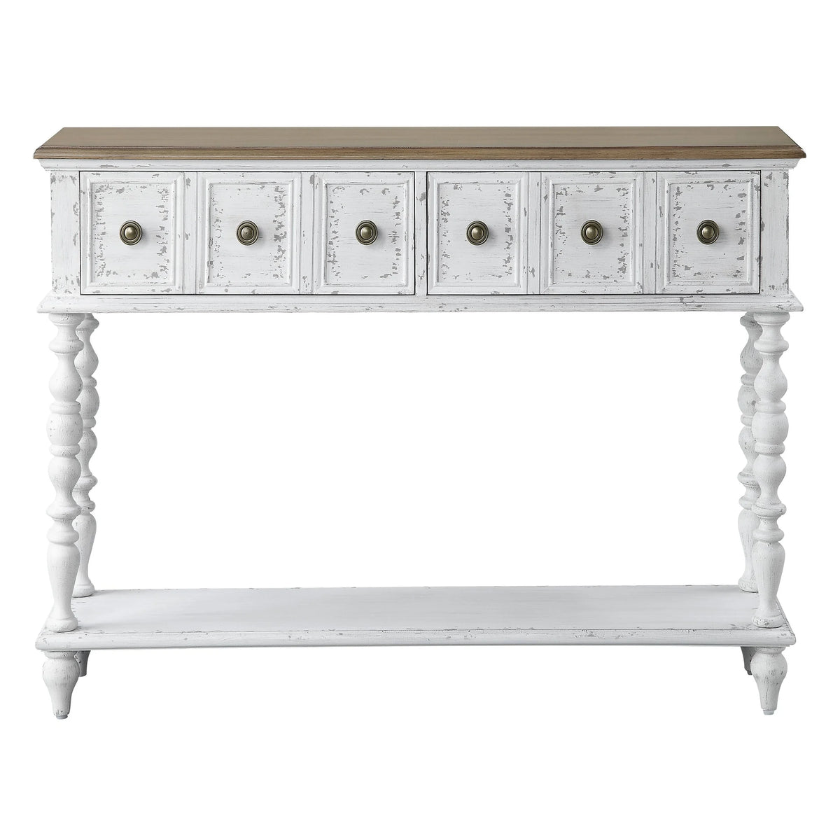 Dark Charcoal and Antique White Console Table H450