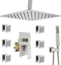 12 Inch Brushed Nickel Rain Shower System with Handheld Shower Z78460