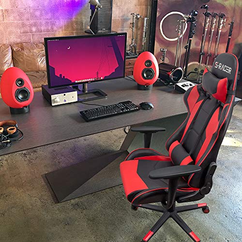 White Ergonomic Leather Gaming Chair with Headrest and Lumbar Support D282450