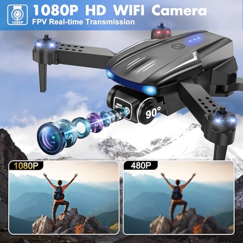 Foldable 1080P Mini Drone with Camera and 2 Batteries X39548