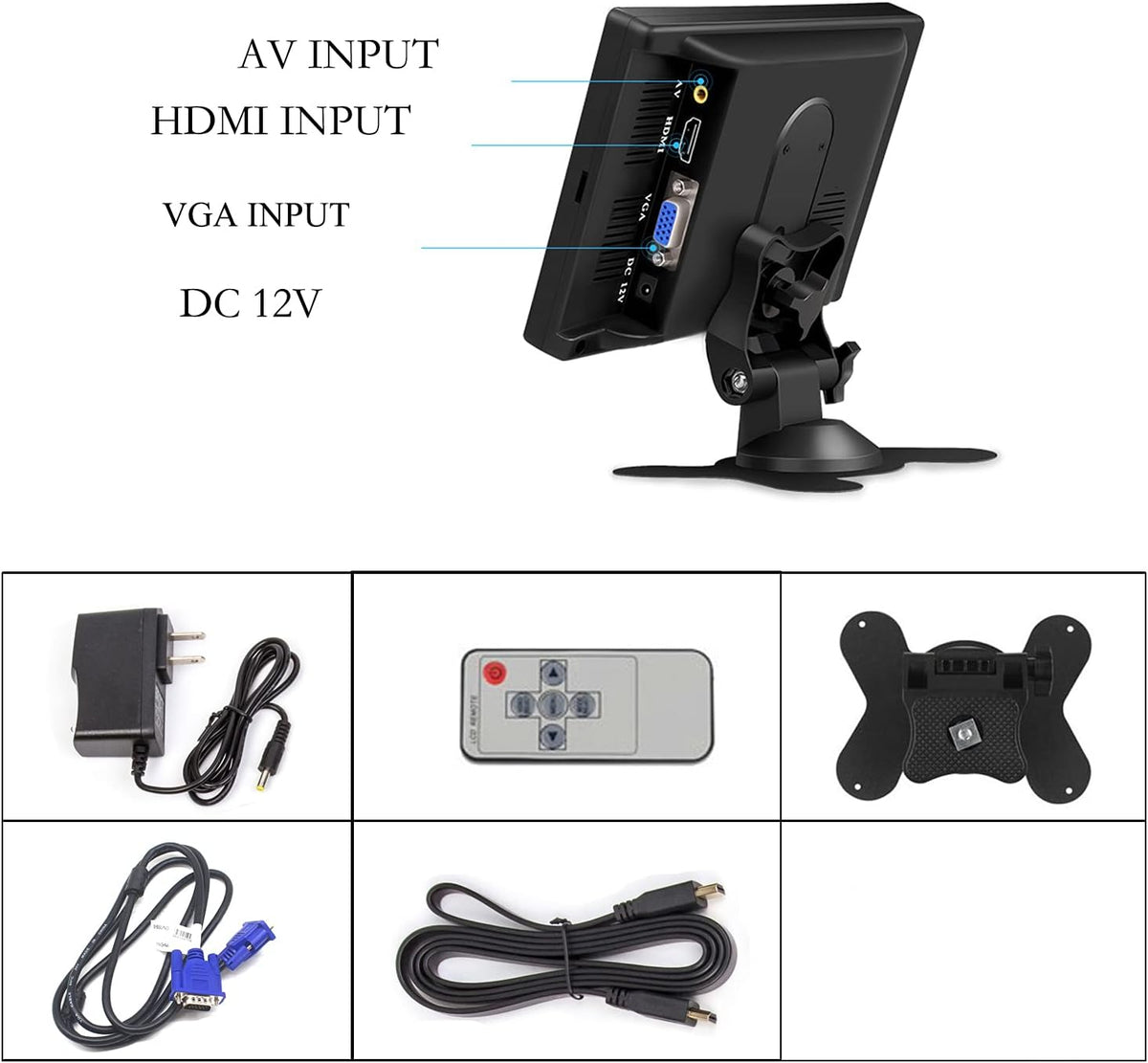 7 inch Portable HDMI Monitor 1080P with Speakers S5908