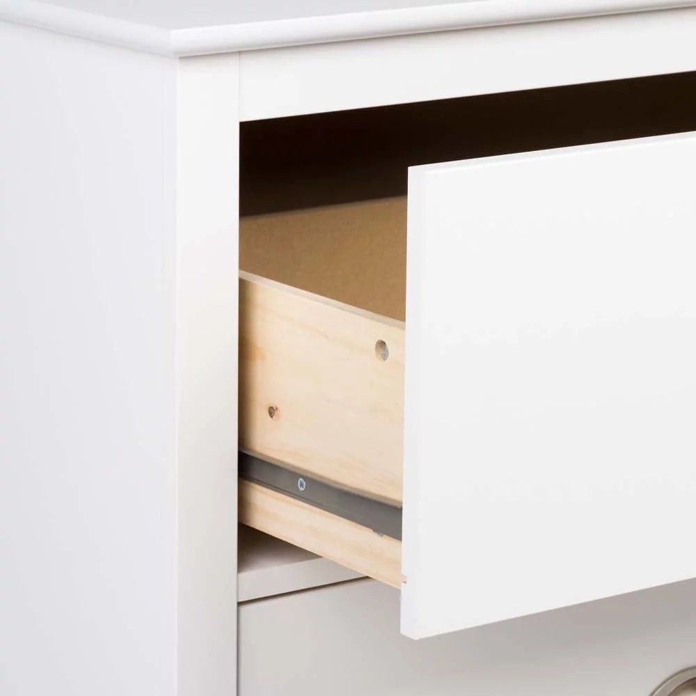 White 5-Drawer Wood Tall Dresser F851979