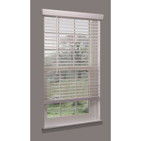 Cordless Faux Wood Blind, white, 23-1/4x22w x 6 K7163