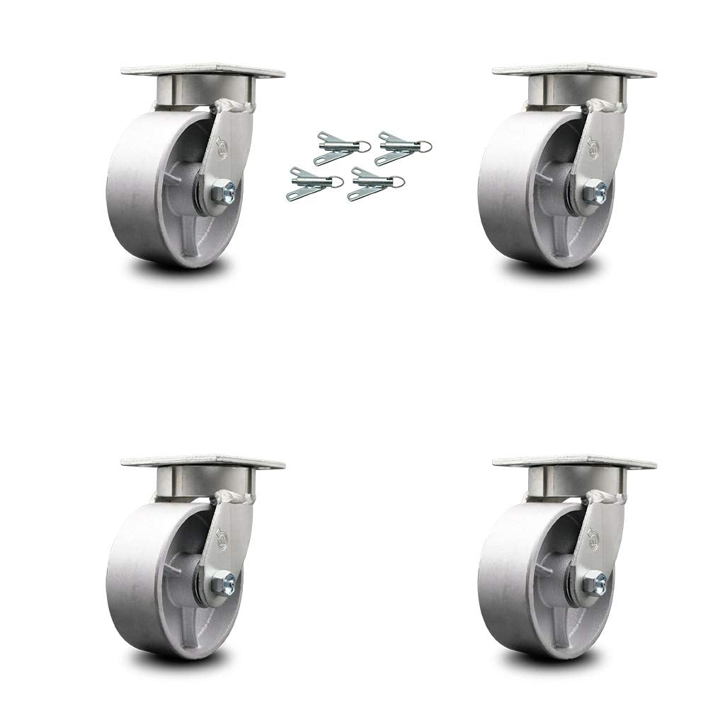 Semi Steel Cast Iron Swivel Top Plate Caster with 6 x 2 Silver Wheel N299