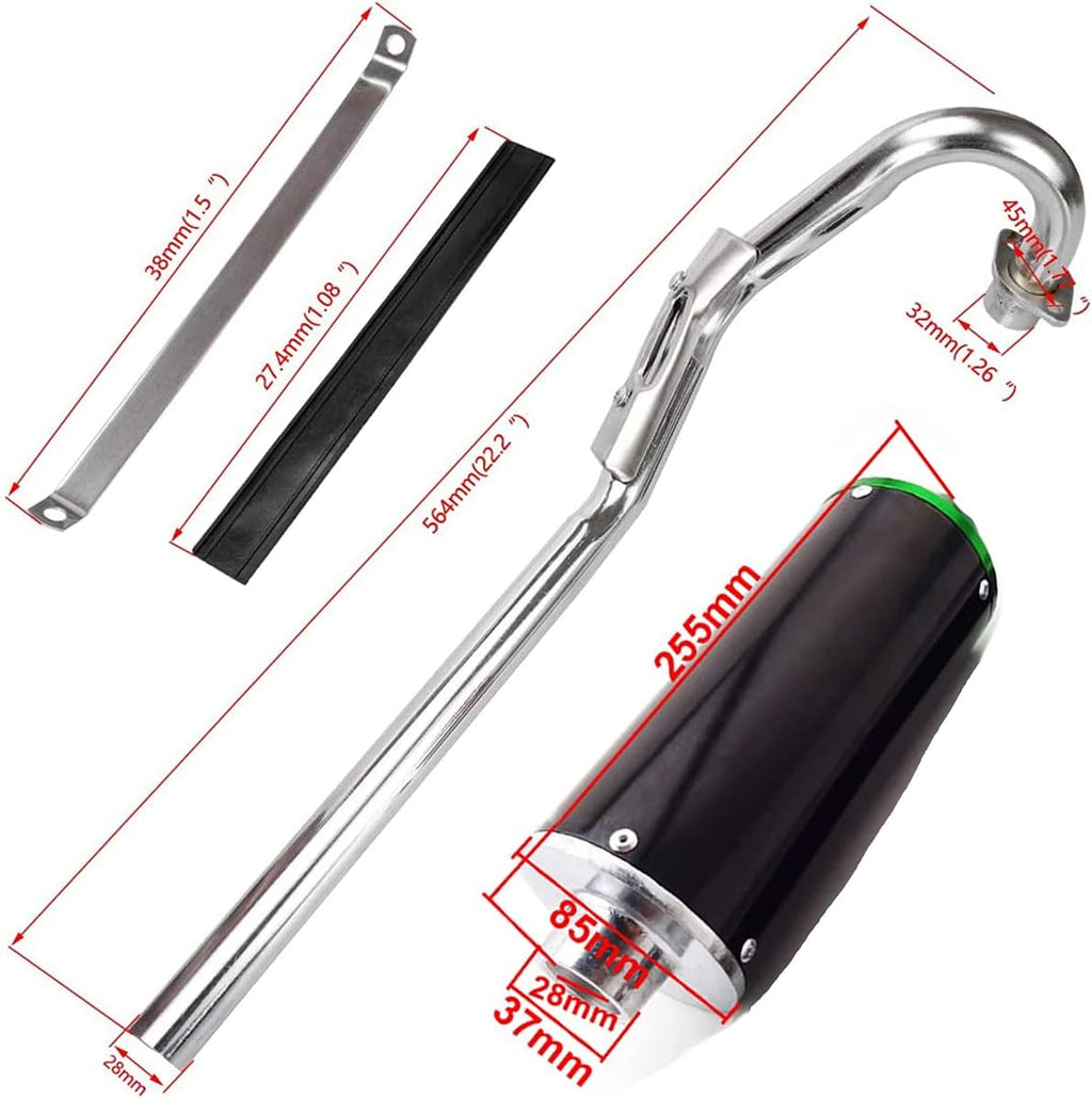Green Exhaust Muffler Silencer Pipe Assembly Kit Pack of 2 F220711