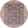 Mauve Taupe Purple Round Oriental Area Rug T24595