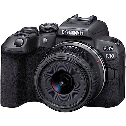 Mirrorless Camera with 18-45mm Lens, 2X 64GB Memory Cards, Case, Card Reader (Renewed) L821887
