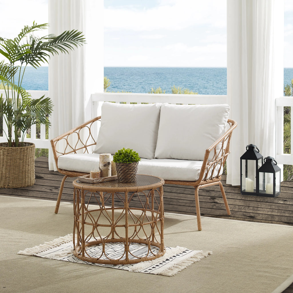 Natural Wicker Outdoor Conversation Set H428