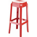 Glossy Red Polycarbonate Counter Stool Q6949