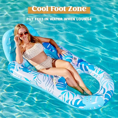 Inflatable Pool Float Lounge Chair with Cup Holders X6606
