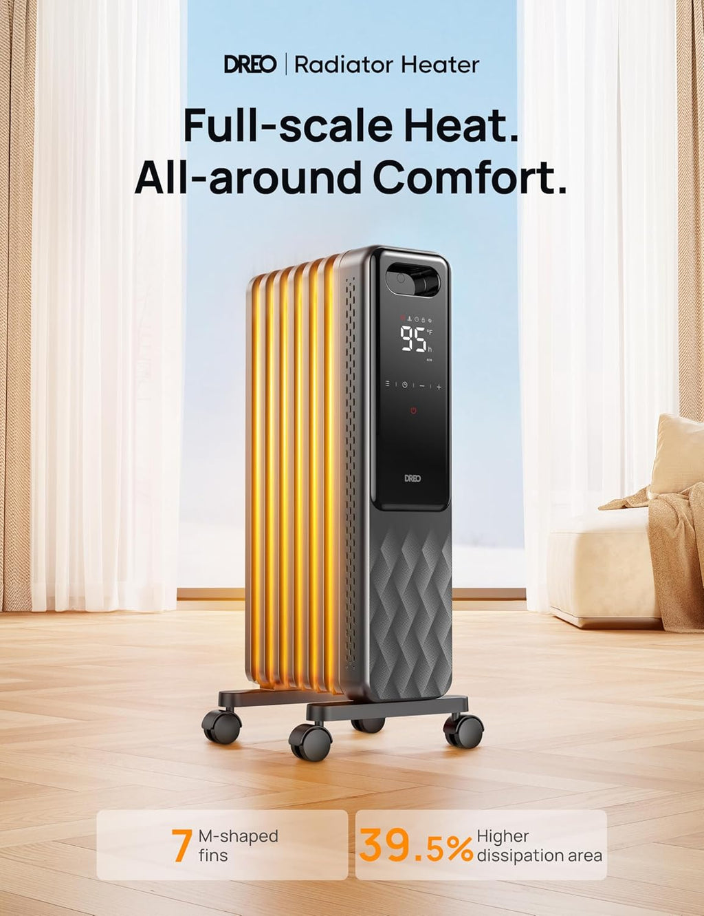 1500W Oil Filled Radiator Heater with Remote Control S7920