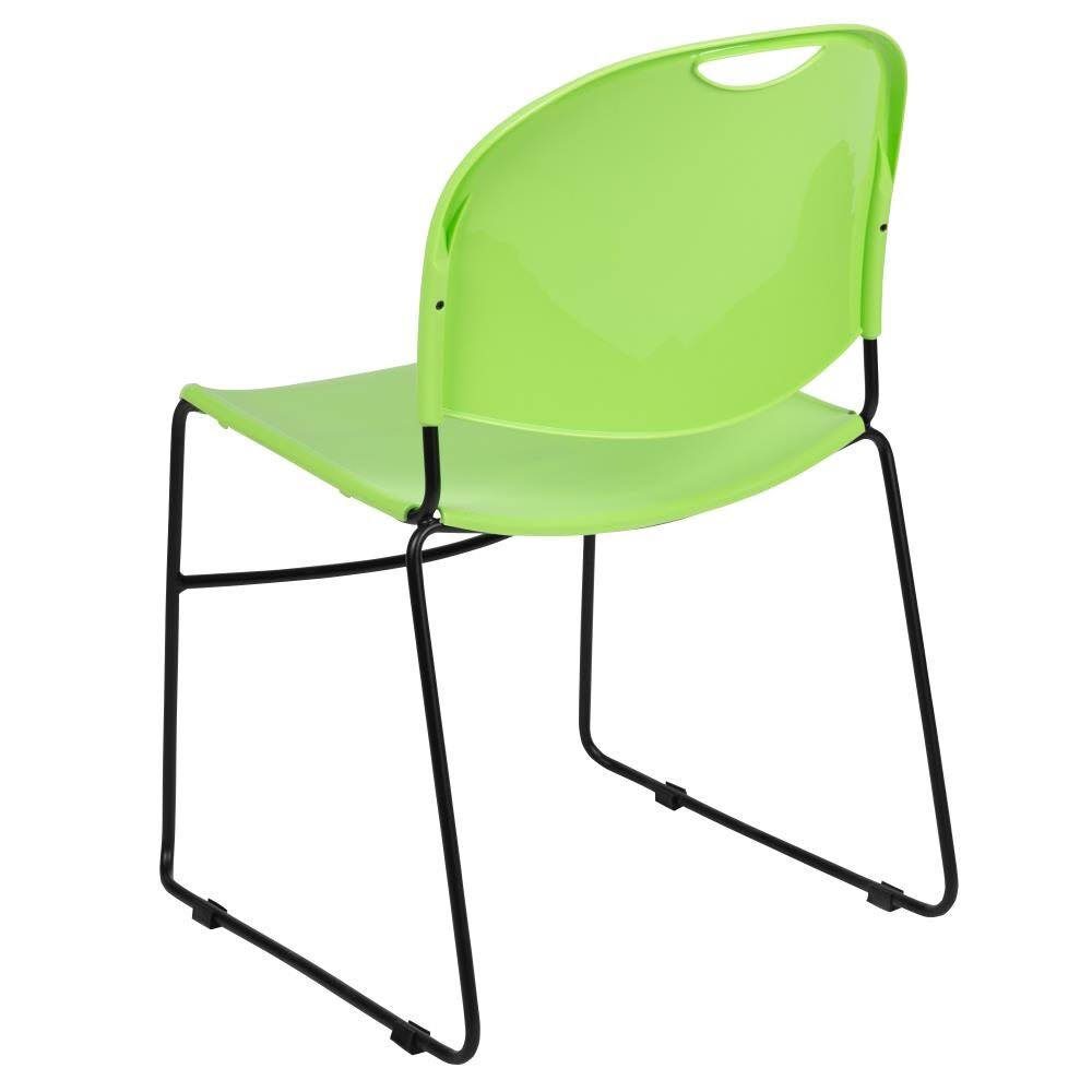 Green Ultra-Compact Stack Chair with Black Powder Coated Frame M55270