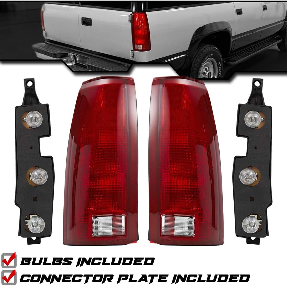 Replacement Rear Brake Tail Lights with Bulb Sockets & Connector Plates - Pair Z706