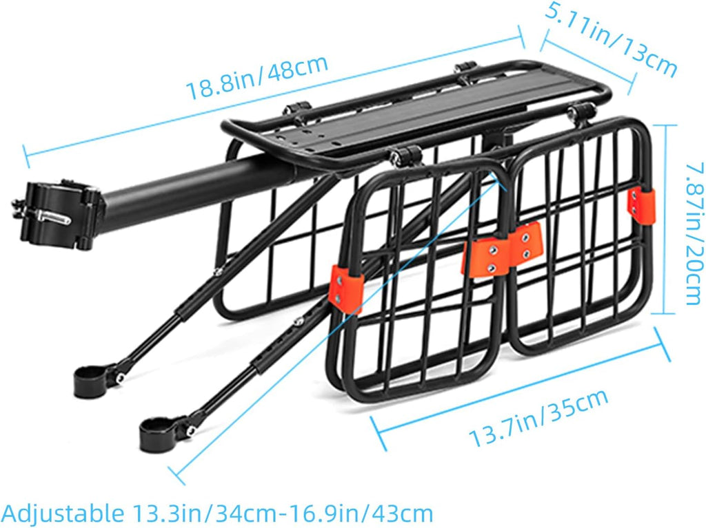 Bike Rear Rack with Basket, 165 LB Load, Aluminum Alloy, Quick Release, Pack of 2 G1879