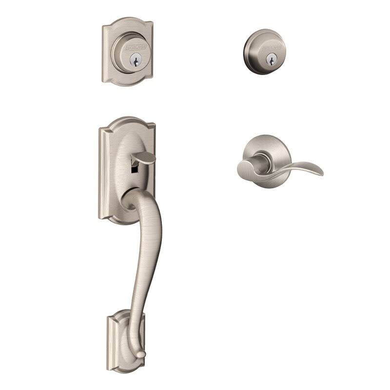 Double Cylinder Sectional Handleset with Left Handed Acc - Satin Nickel E582