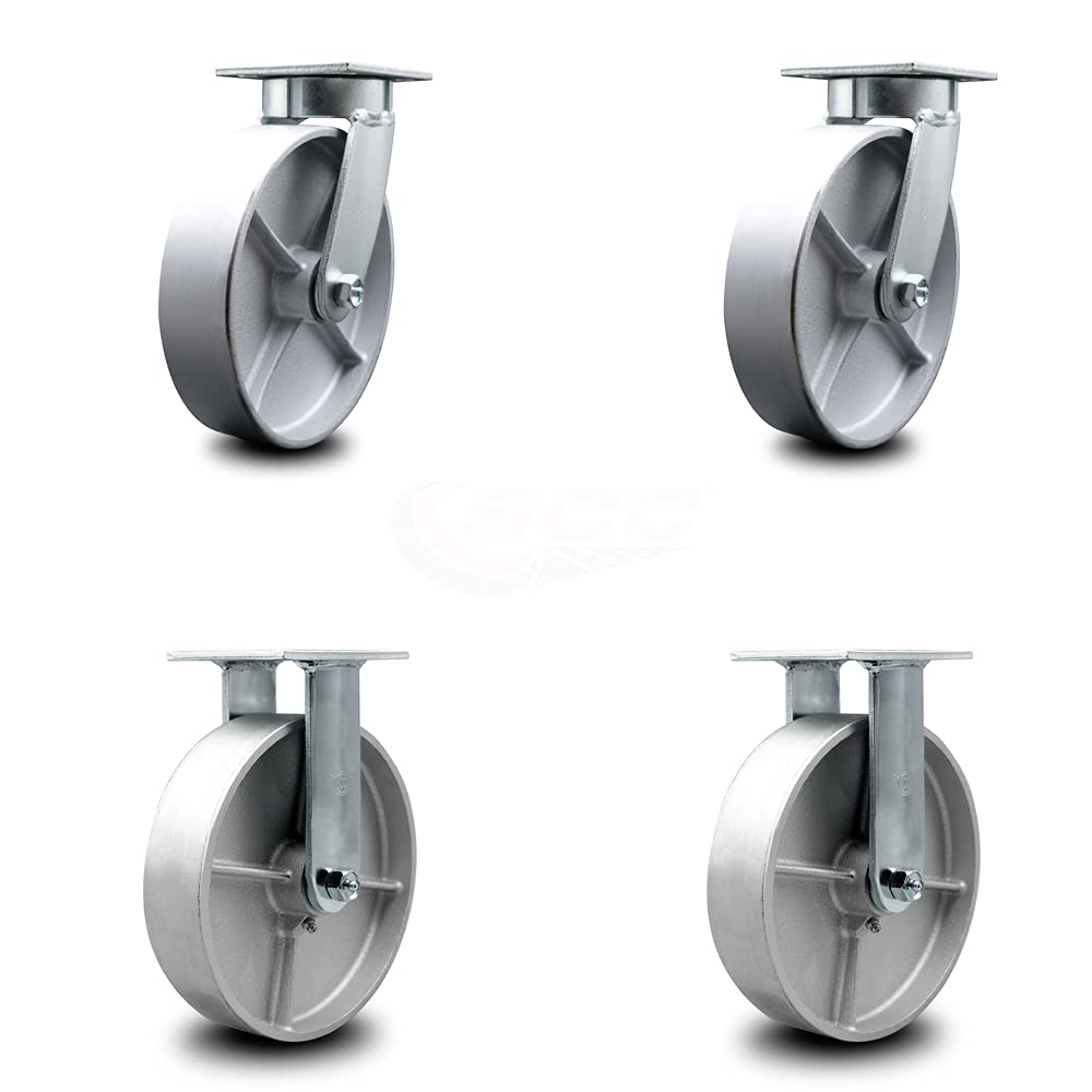 Semi Steel Cast Iron Swivel Top Plate Caster with 6 x 2 Silver Wheel N299
