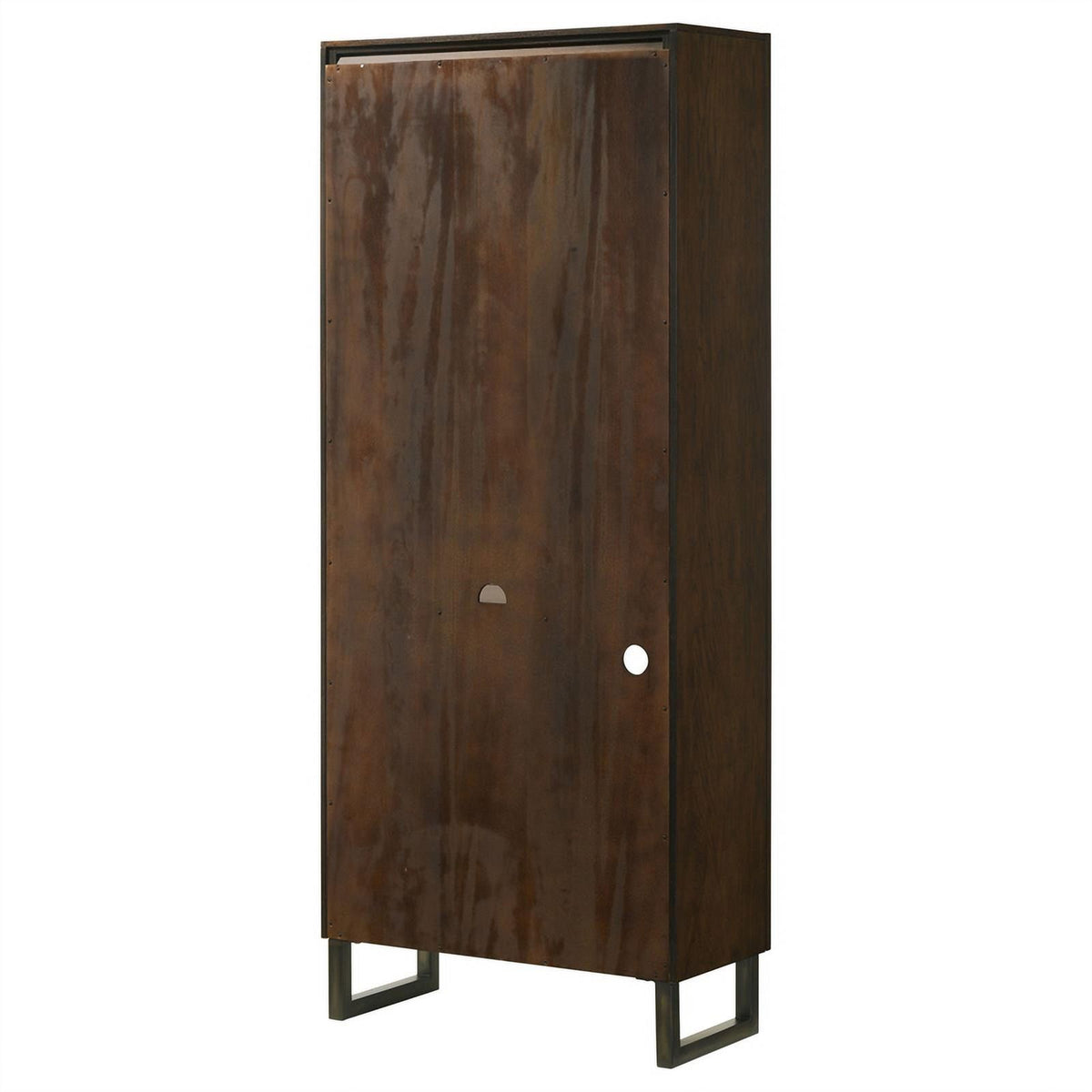 4-shelf Wood Bookcase Dark Walnut and Gunmetal R655