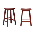 29 Inch Saddle Bar Stools Set of 2 Solid Wood Cherry V653
