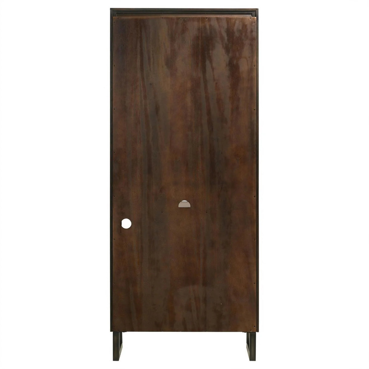 4-shelf Wood Bookcase Dark Walnut and Gunmetal R655