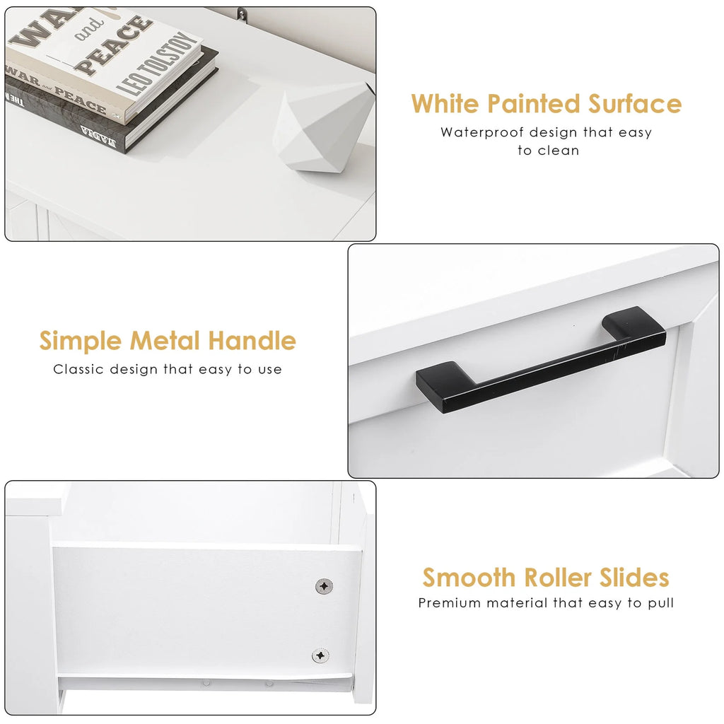 White 6 Drawer Dresser H7123